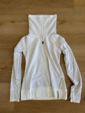 lululemon athletica White Hooded Pullover Jacket